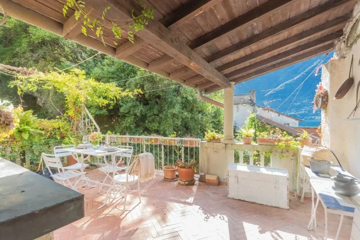 Terrace on Orrido di Nesso Waterfall