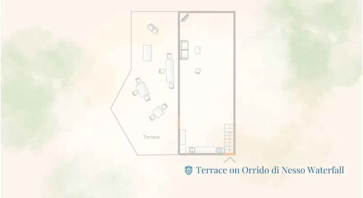 Terrace on Orrido di Nesso Waterfall