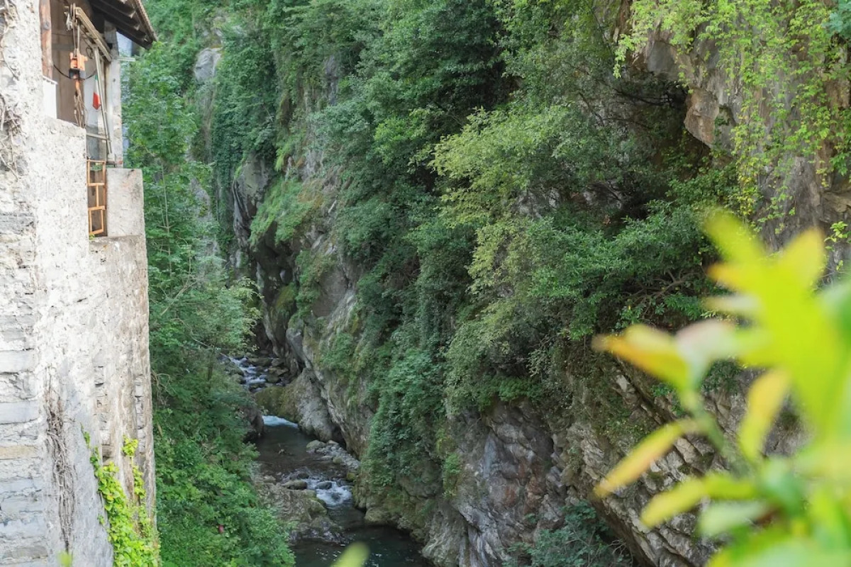 Terrace on Orrido di Nesso Waterfall