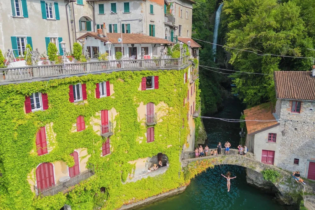 Terrace on Orrido di Nesso Waterfall