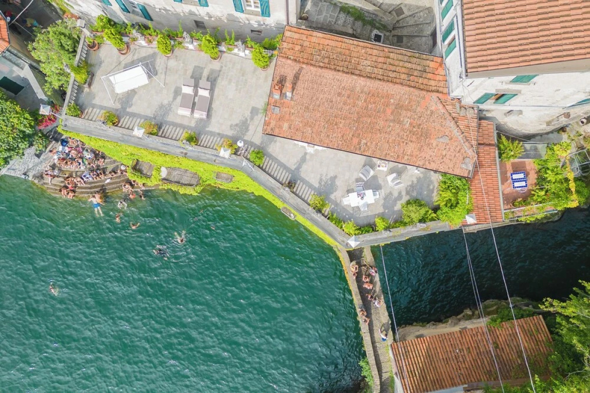 Terrace on Orrido di Nesso Waterfall