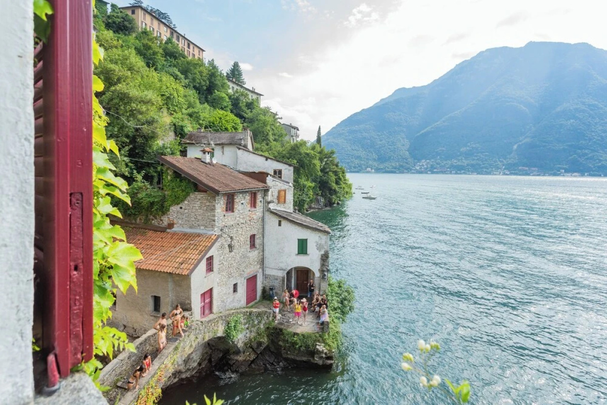 Terrace on Orrido di Nesso Waterfall