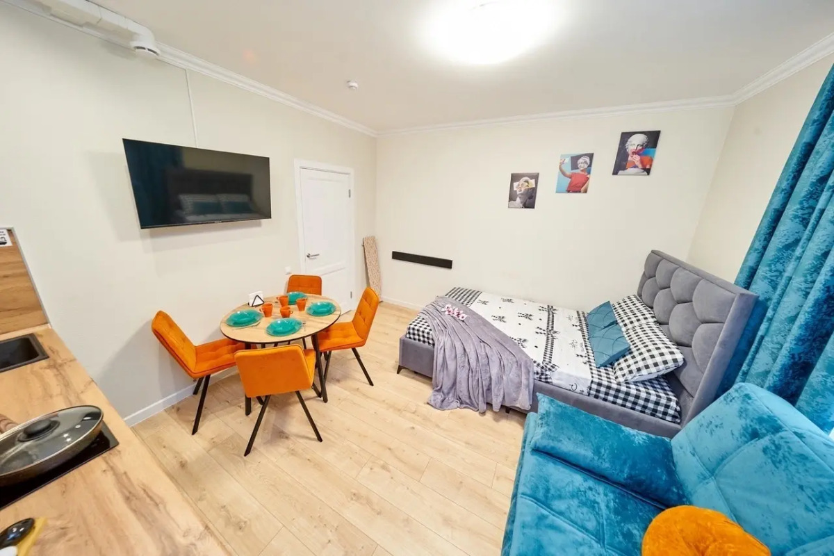 Квартира Студия в новом доме ЖК Премьер, самый центр города у Гипермаркет Семья по адресу Николая Островского 52 на 4 человек