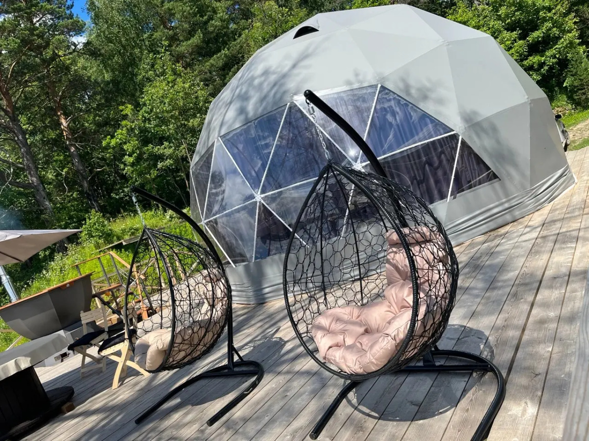 Глэмпинг Глэмпгеокупол "Домик на Оке" Таруса