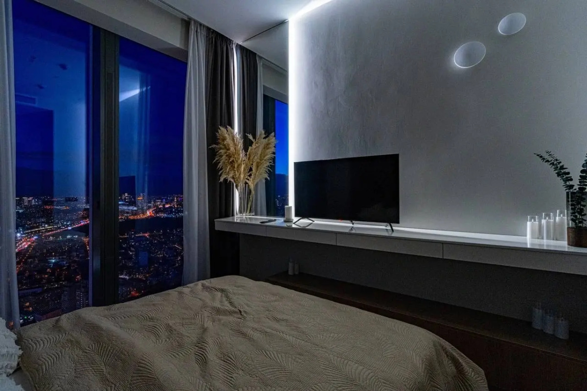 Апартаменты Sky City Moscow 59 этаж! Редкий вид на город! Интерьер нежный как лакомка!