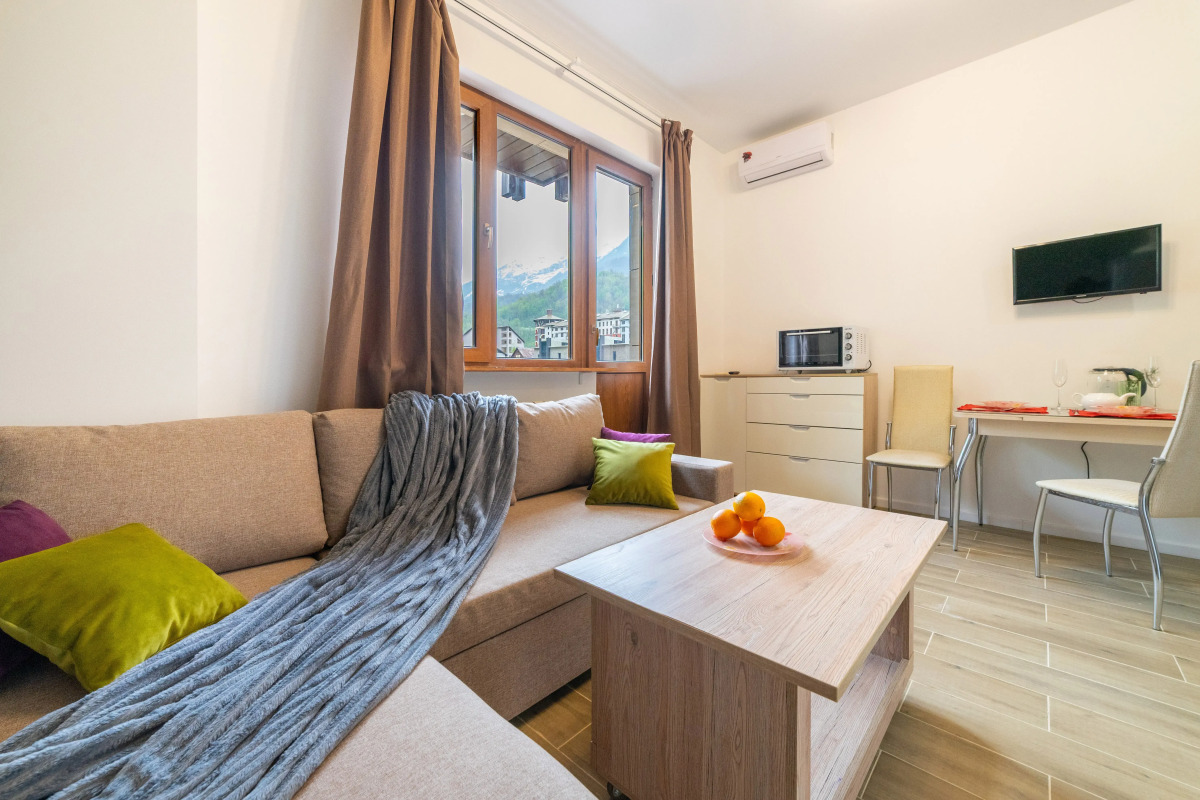 Апартаменты Просторная студия с балконом и видом на горы