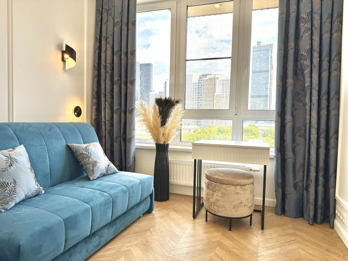 Квартира Роскошная с Дизайнерским Люкс Решением и Видом на Реку и Москва-Сити