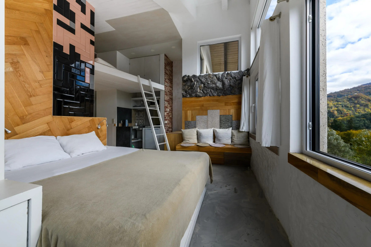 Апартаменты Оплот - MODERNA Дизайн Студия| 40м² | 3 Этаж Лофт с Панорамными Видами