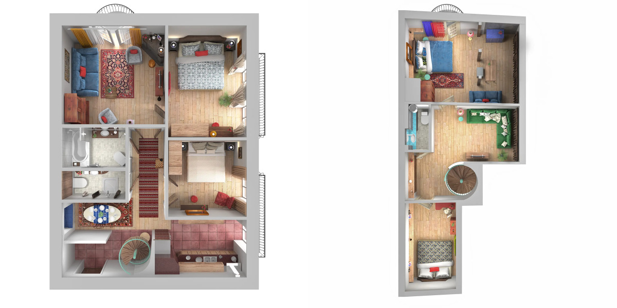 Апартаменты Minin Apartments Богемная Двухуровневая Мансарда 150 кв.м