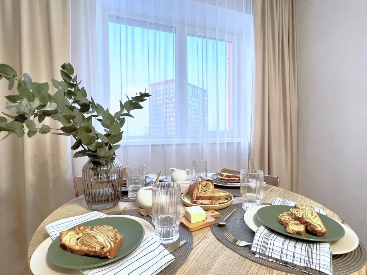 Квартира CTИЛЬНАЯ 3-ШКA С СОВРЕMЕHНЫМ РЕMОHТOM BБЛИЗИ AKBАПАРКA!