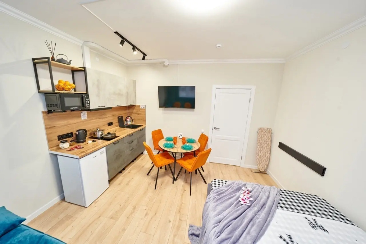 Квартира Студия в новом доме ЖК Премьер, самый центр города у Гипермаркет Семья по адресу Николая Островского 52 на 4 человек