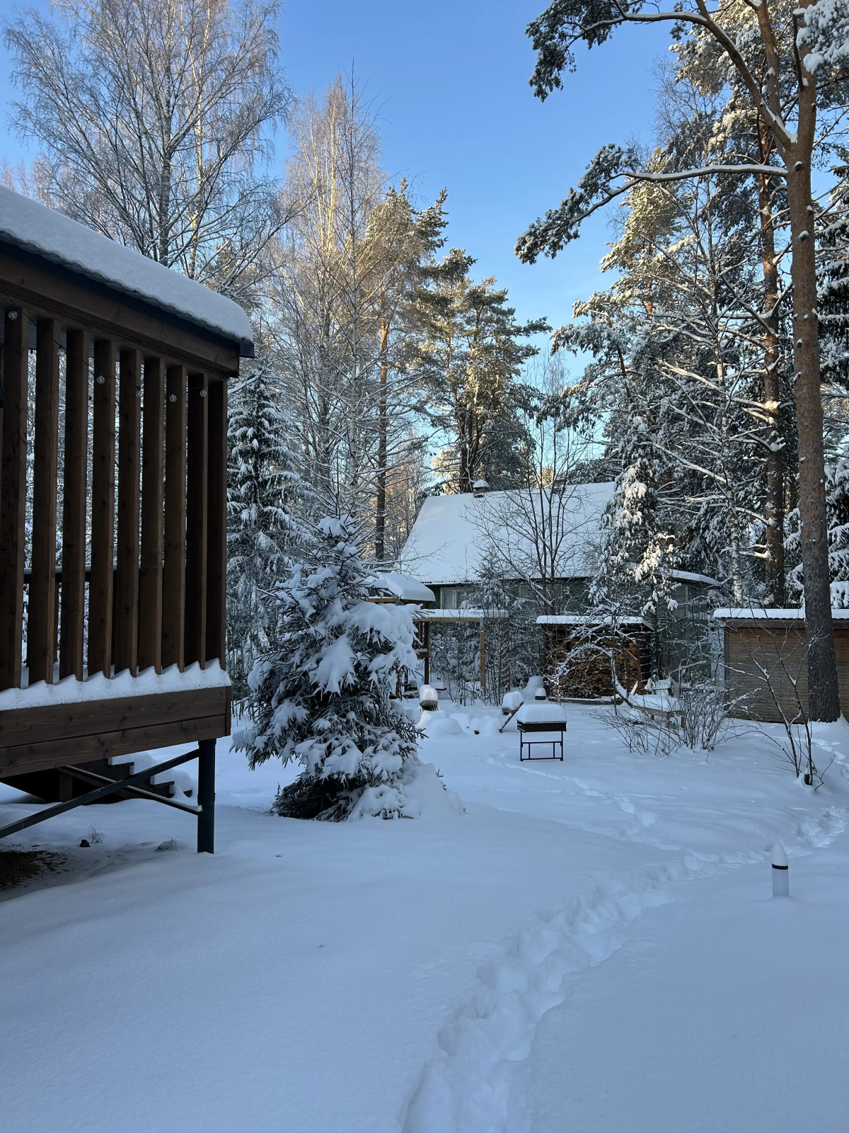 Частный дом у озера с террасой Сосновый дом