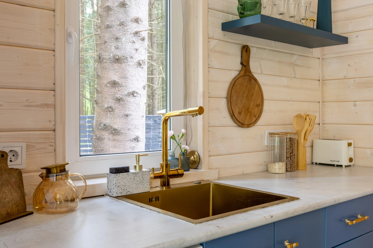 Частный дом в еловом лесу