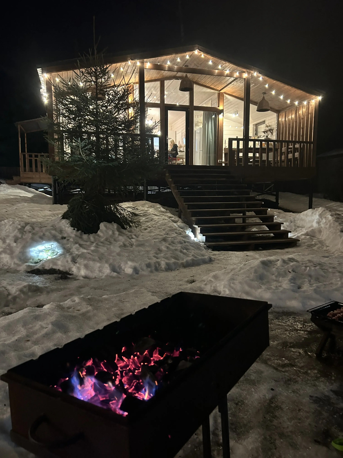 Частный дом у озера с террасой Сосновый дом