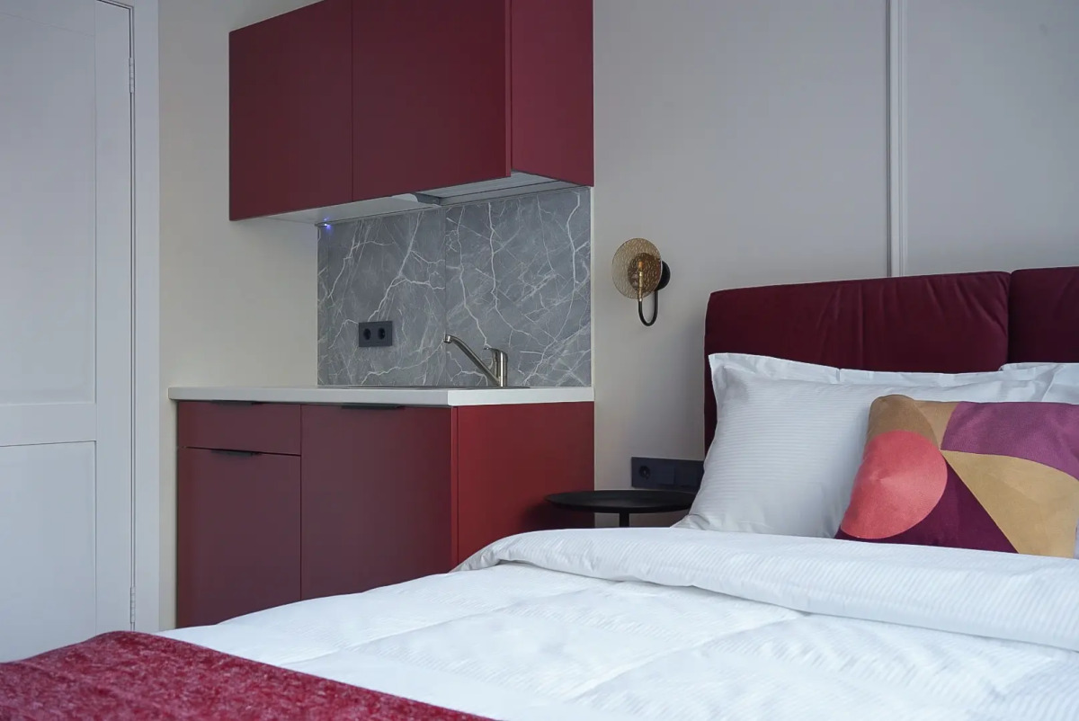 Апартаменты Pavlov Бордовая