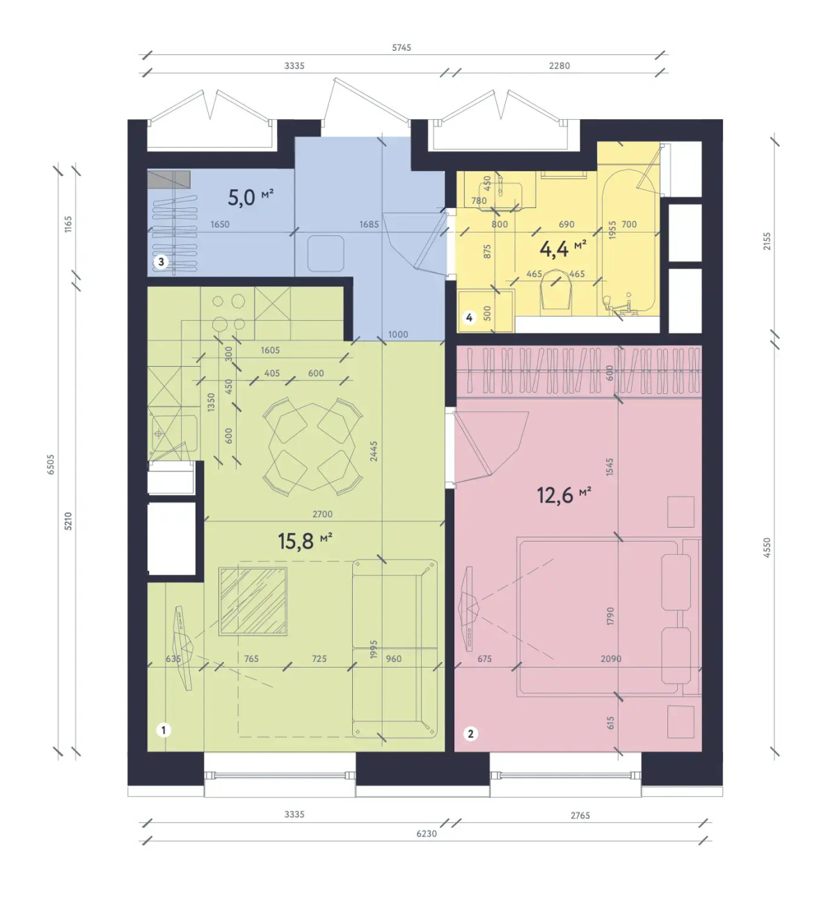 Апартаменты #2 Duplex for 2+2 by Lo Apartments
