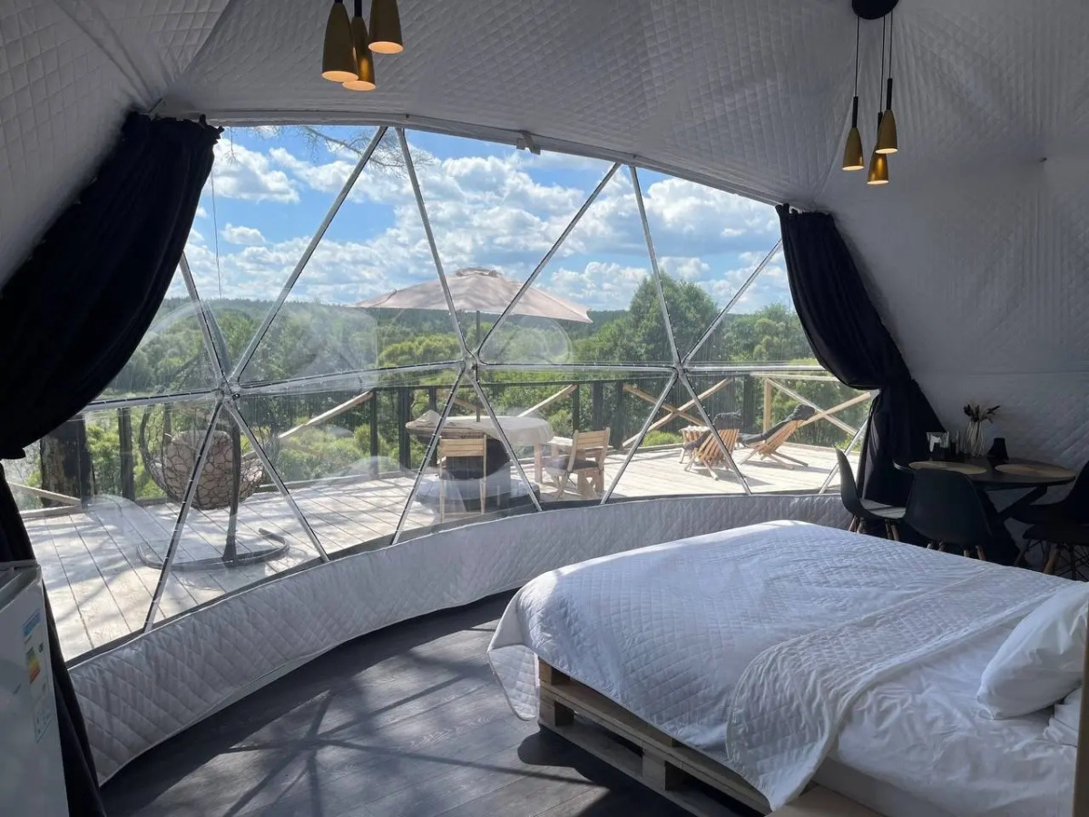 Глэмпинг Глэмпгеокупол "Домик на Оке" Таруса