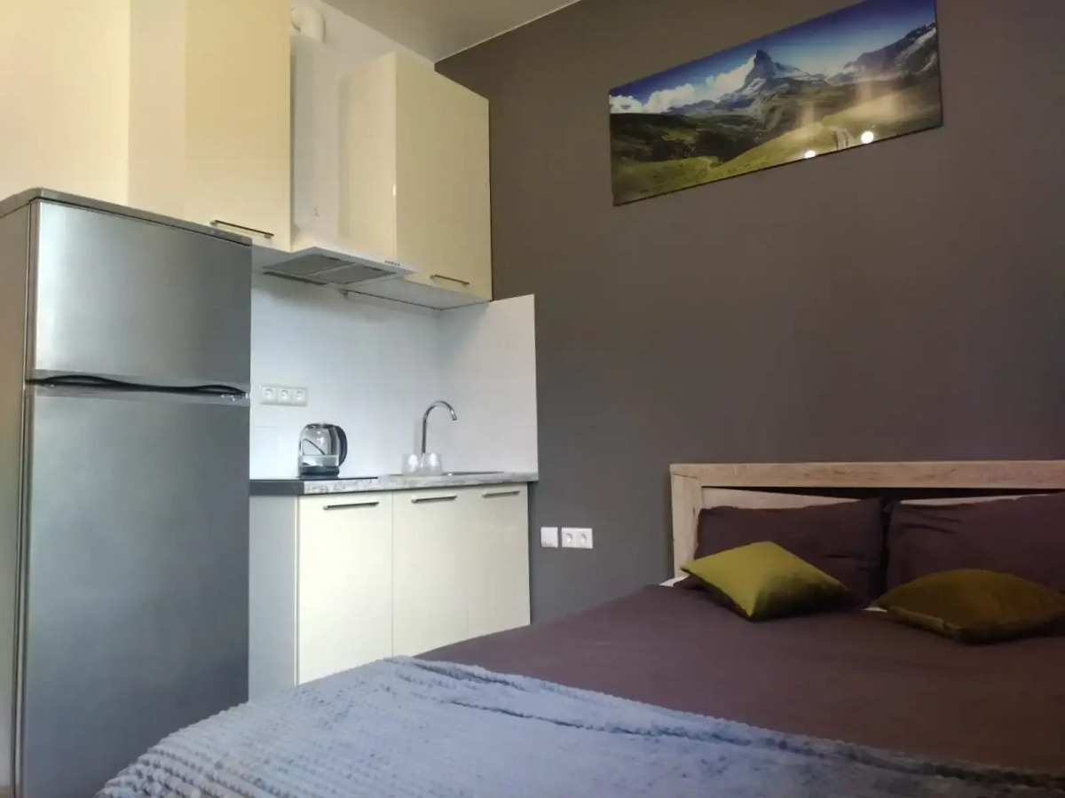 Апартаменты Просторная студия с балконом и видом на горы