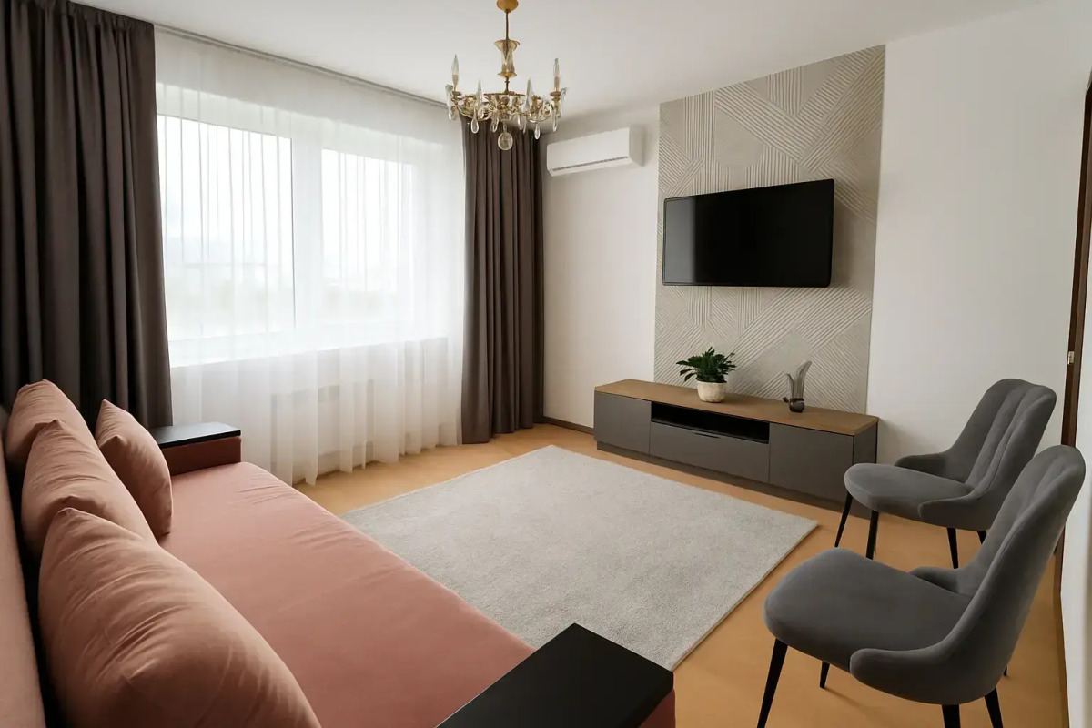 Двухкомнатная Квартира в Центре с Видом на Город и на Горы