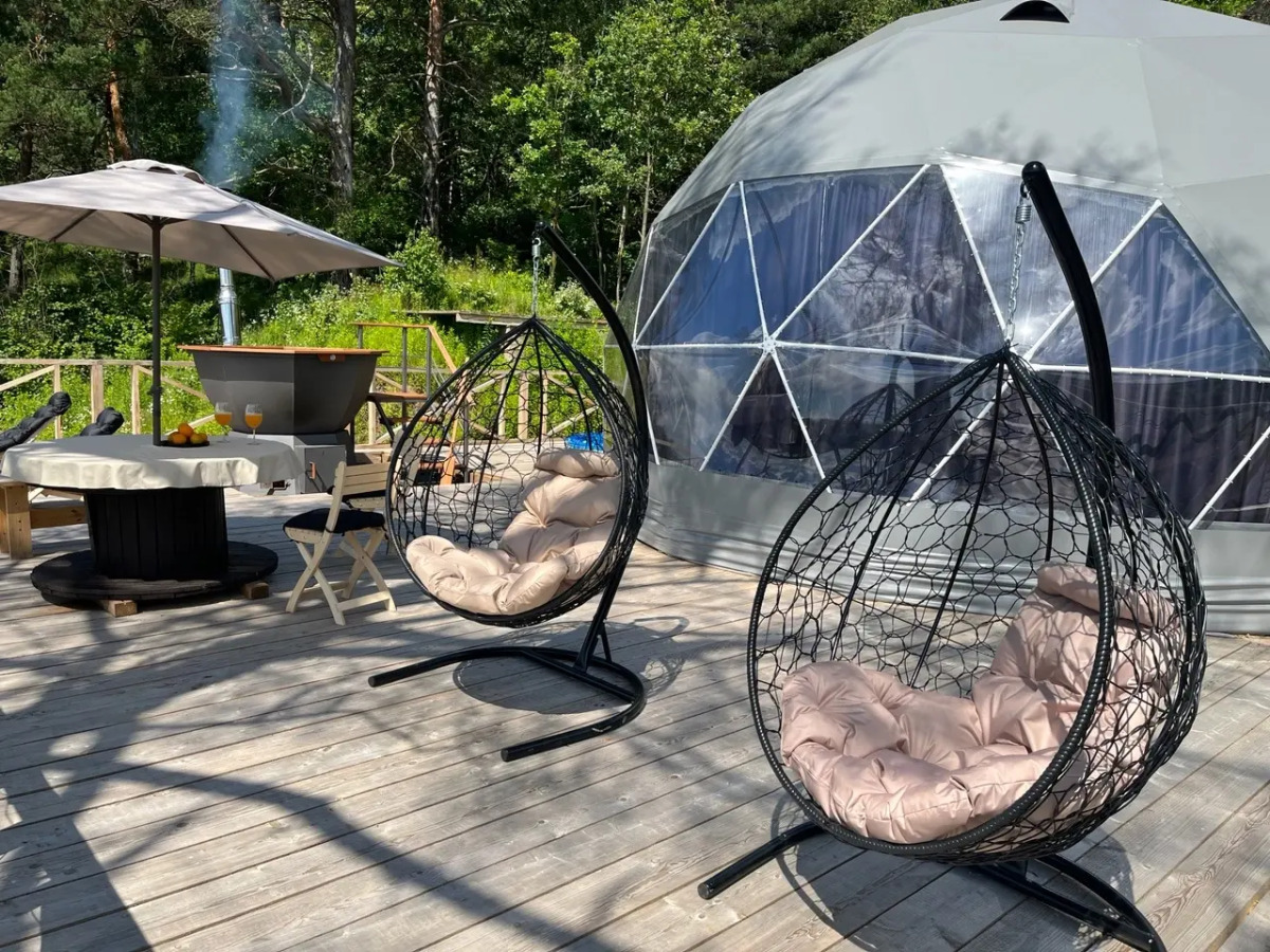 Глэмпинг Глэмпгеокупол "Домик на Оке" Таруса