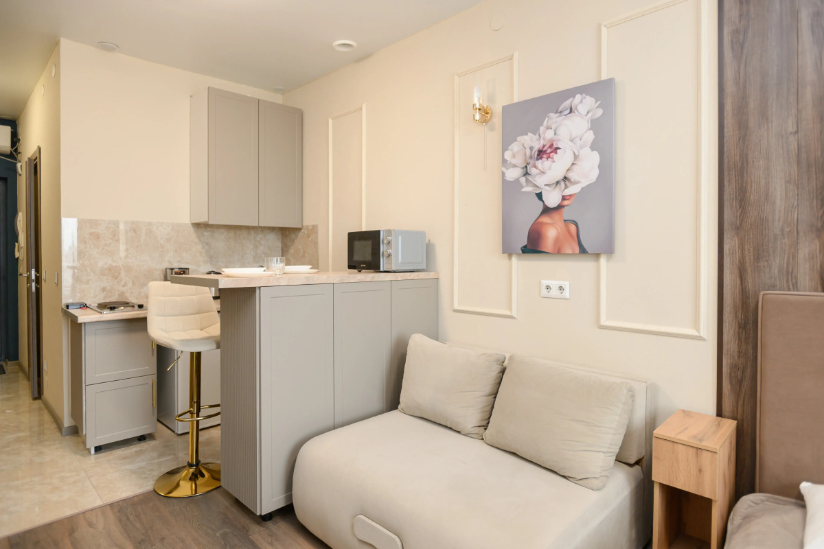 Апартаменты ApartHause с кофемашиной  рабочим местом и стильным дизайном