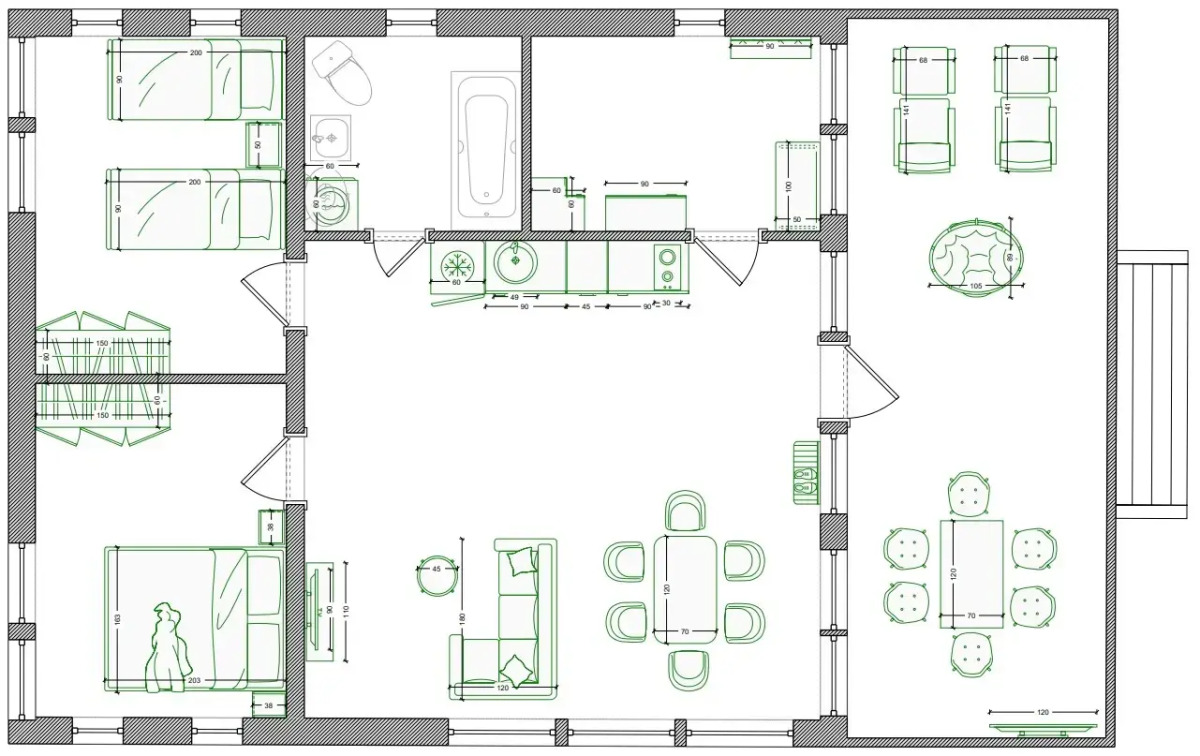 Гостевой дом Домик в КП Грин Лаундж