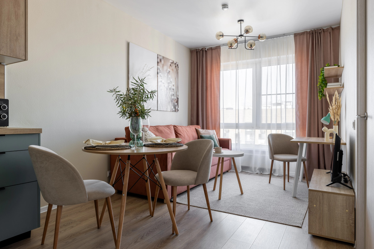 Квартира Персиковая Евродвушка