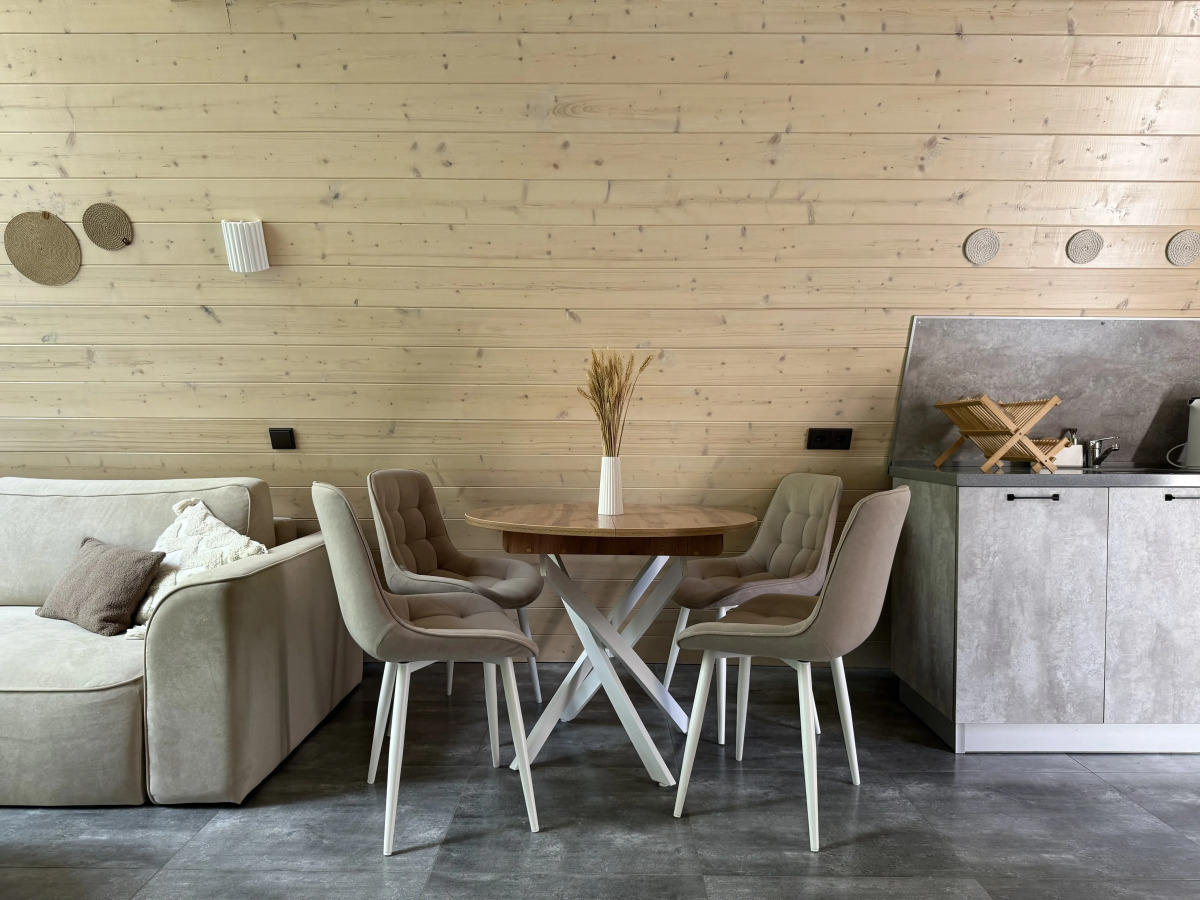 Частный дом Уютный А-фрейм Поле с баней и чаном