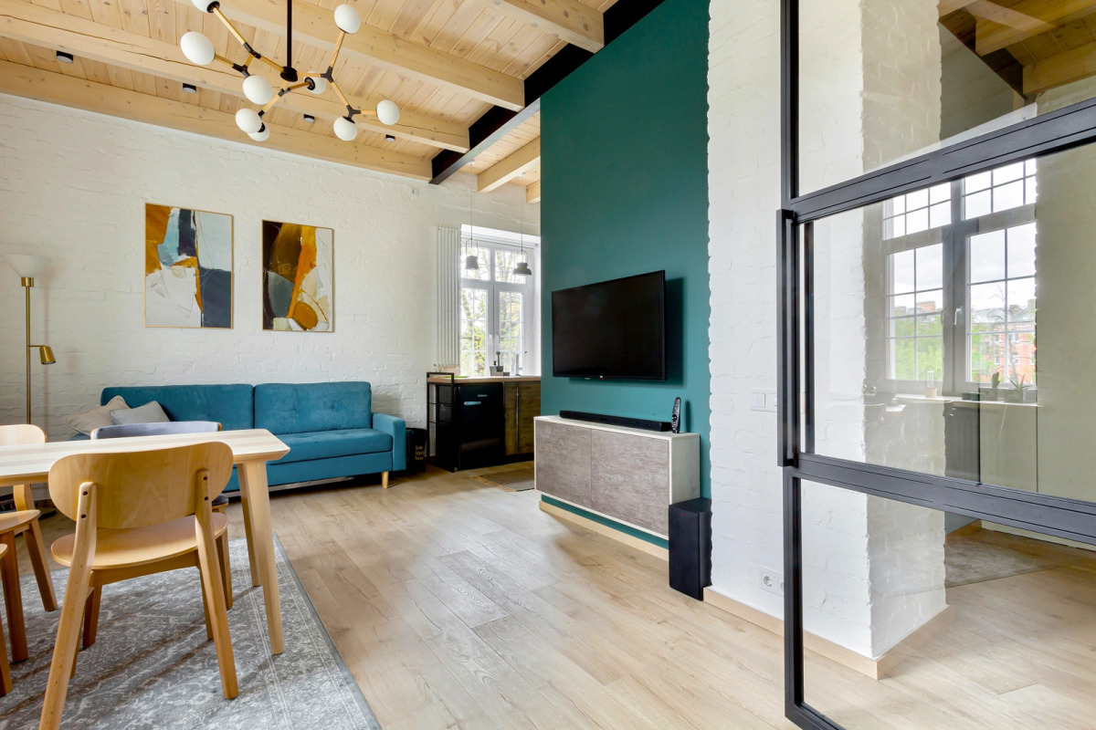 Апартаменты Tverloft у Волги с прозрачной спальней