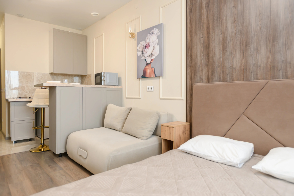 Апартаменты ApartHause с кофемашиной  рабочим местом и стильным дизайном