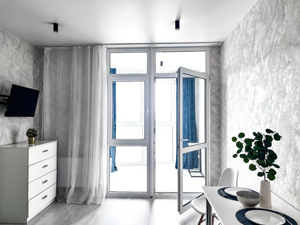 Апартаменты Новая Светлая Студия с  с Панорамными Окнами №252