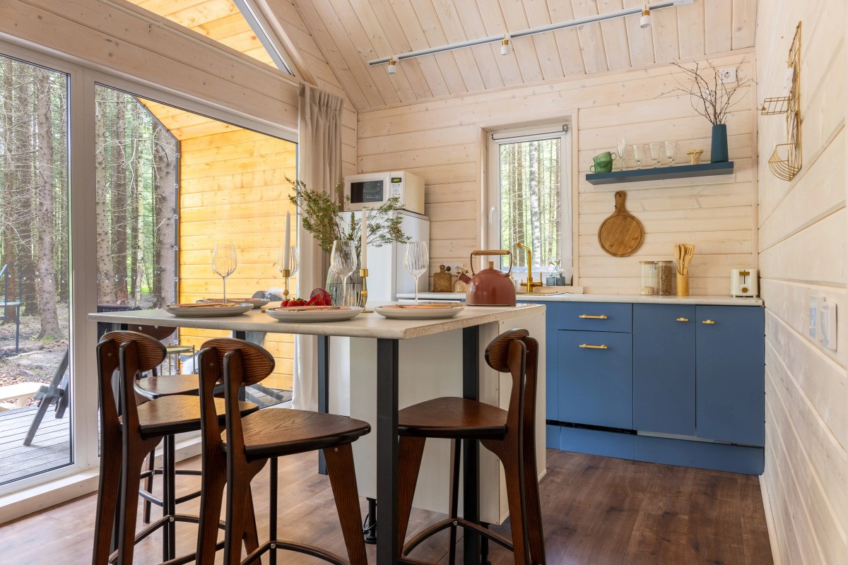 Частный дом в еловом лесу