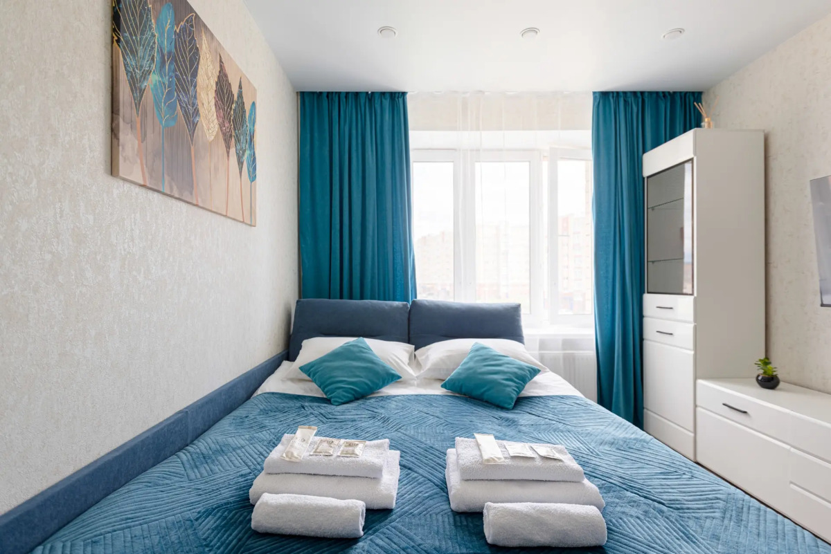 Квартира 1-к в новом мкр. на Новогородской 15 от RentAp, 4 сп.места