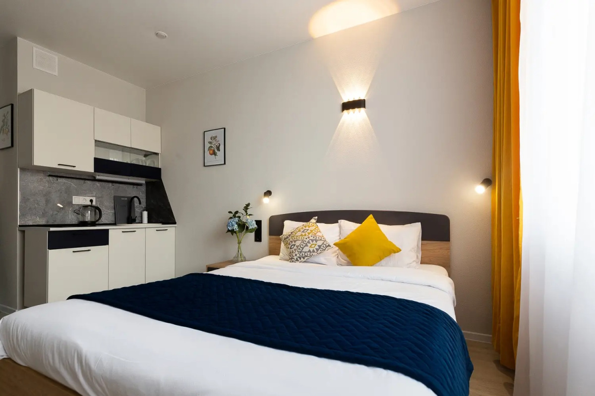 Квартира Яркая студия рядом с набережной и кондиционером