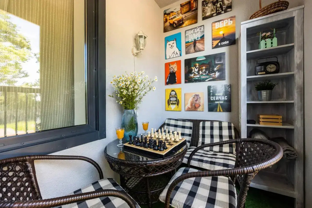 Апартаменты Prudius Apart с балконом у залива