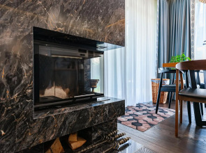 Шале Камин в снегах