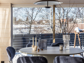 Частный Дом RiverDublDom  с баней и купелью у пруда в Новой Москве