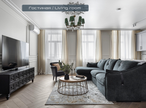 Дизайнерские апapтaменты с потpясающим видом нa Нeву и кpeйceр Аврорa