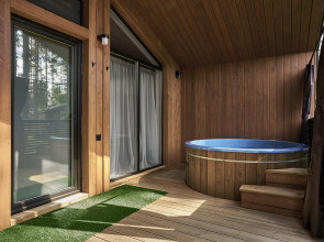 Частный дом с теплой купелью с джакузи и зоной барбекю Land Breeze