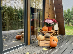 Частный дом Уютный А-фрейм Поле с баней и чаном