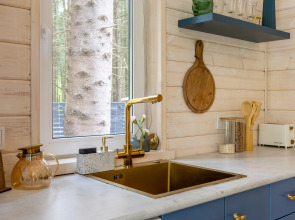 Частный дом в еловом лесу