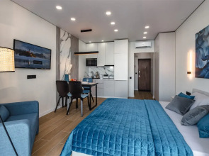 Апартаменты Крымский Рей Студия Blue Blues прямой вид на море