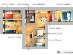 Апартаменты Minin Apartments с видом на Фонтанку 130 кв.м.