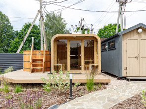 Частный Дом RiverDublDom  с баней и купелью у пруда в Новой Москве