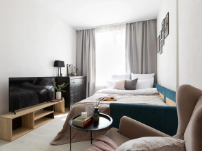 Апартаменты Life Apartments ЖК Спутник, рядом Экспоцентр и ТЦ Vegas