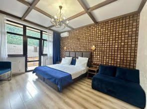 Апартаменты студия с видом на Кавказские горы есть бассейн и баня