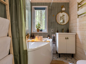 Частный дом в еловом лесу