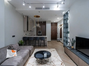 Апартаменты Sky City Moscow 59 этаж! Редкий вид на город! Интерьер нежный как лакомка!