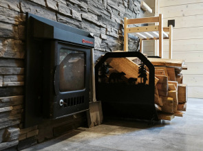 Частный дом Увеличенный А-фрейм Сад с баней и чаном