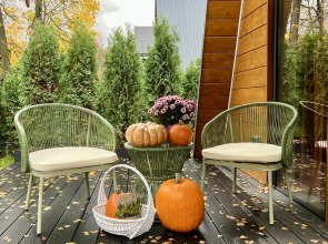 Частный дом Увеличенный А-фрейм Сад с баней и чаном